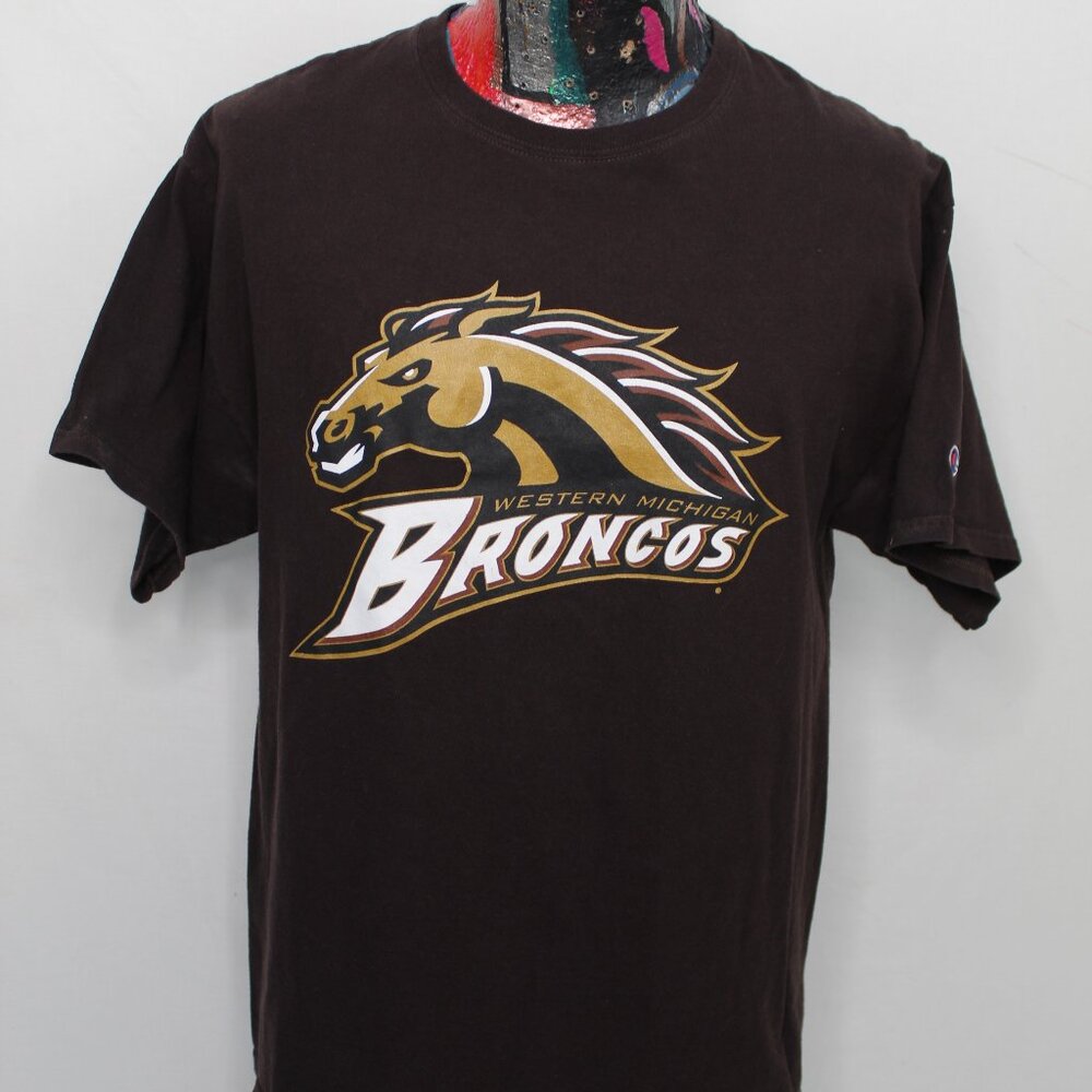 Champion NCAA Western Michigan Broncos Mens Tshirt Size Large Brown
